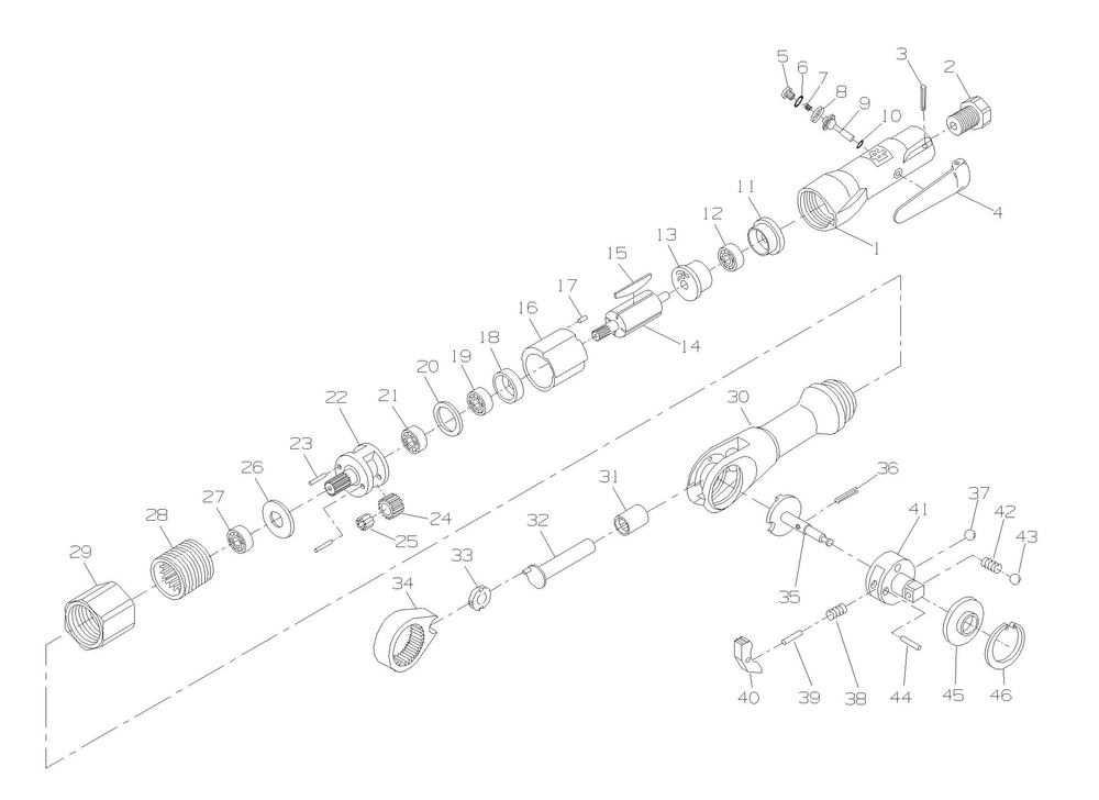 Diagram Diagram and Parts List for IR107G  Ingersoll Rand Ratchet